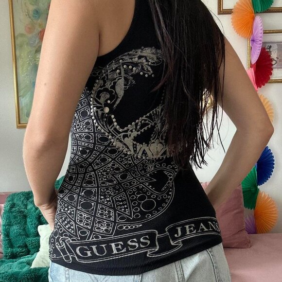 Y2K Guess Tattoo Tank Top - Picture 2 of 5